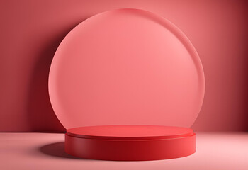 Red Stage Podium, Pedestal, Smoke, Product Display, template