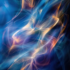 Abstract Light Streaks in Blue and Orange Tones
