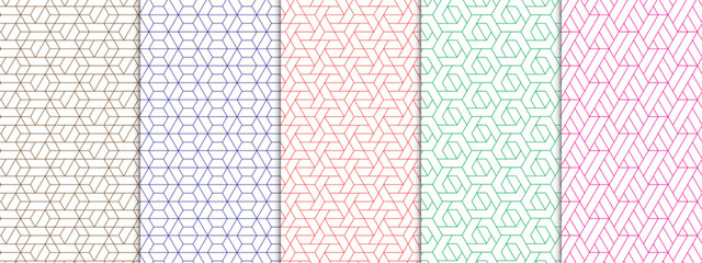 Set of Seamless Patterns . Geometric Ornament. background Vector Illustration