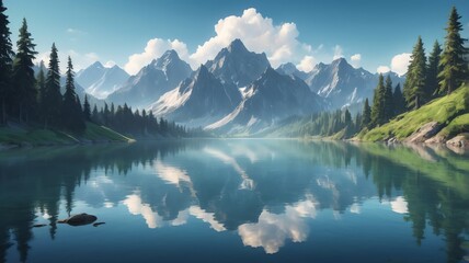 lake reflections background art design backdrop copy space