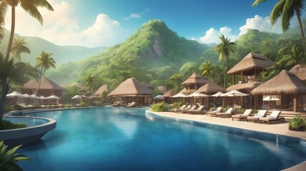Fototapeta premium luxury resort background art design backdrop copy space