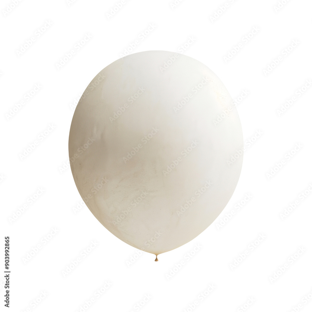Poster floating white air balloon with string on isolated background