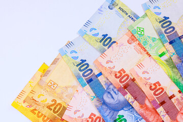 Variety of banknotes are issued by South African National Bank in form of rands as cash