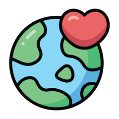 Simple Love The Earth colorful icon. The icon can be used for websites, print templates, presentation templates, illustrations, etc
