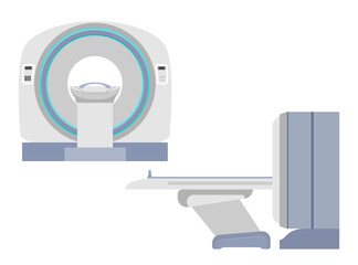 ct mri scanner machine for medical research and disease detection vector illustration flat style isolated on white background