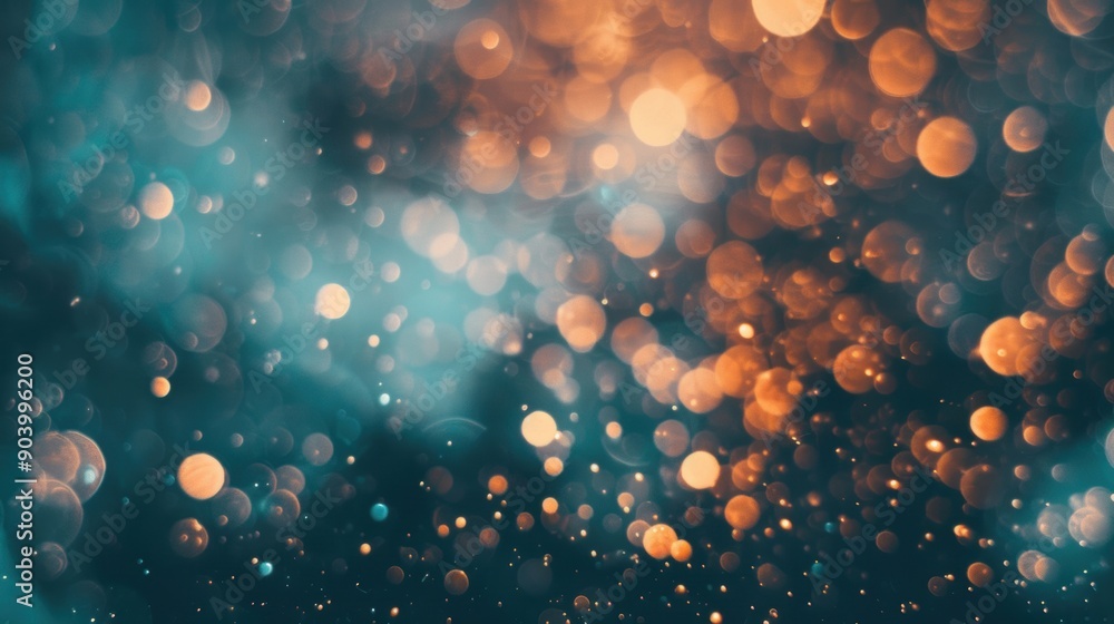 Poster bokeh lights shimmer softly in a dark setting, creating a magical and ethereal ambiance