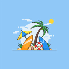 Summer holiday vector icon illustration