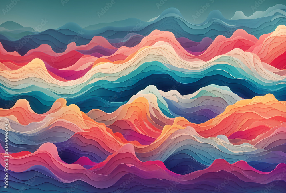 Poster colorful abstract background with waves with gradient patterns