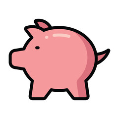 Simple Piggybank colorful icon. The icon can be used for websites, print templates, presentation templates, illustrations, etc