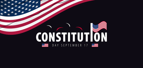 Constitution Day background with a patriotic American flag