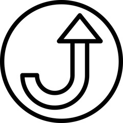Curved Arrow Up Icon
