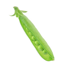 Fresh green peas pod isolated on a white background