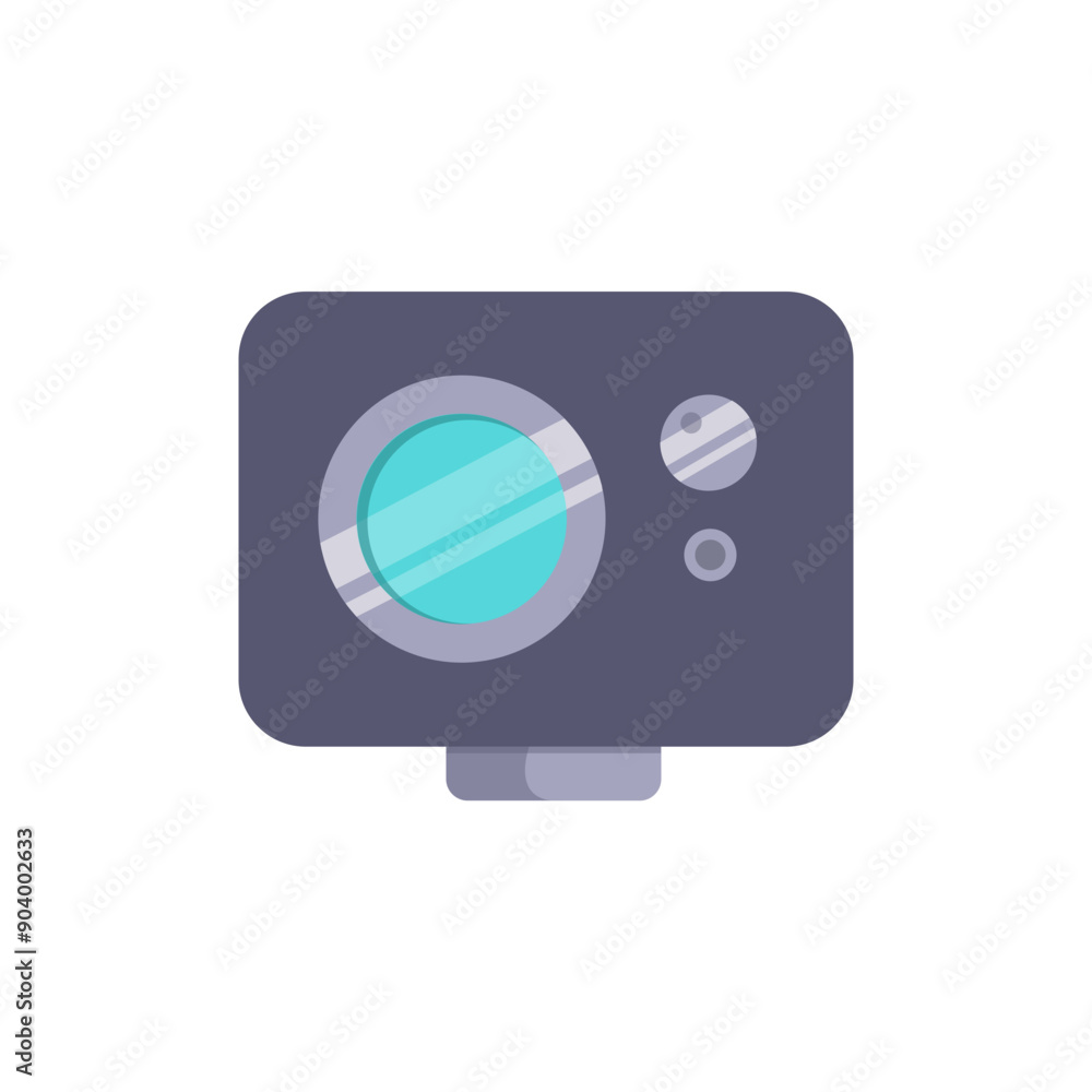Poster action camera minimalist vector illustration ,simple transparent graphic element .isolated on white 