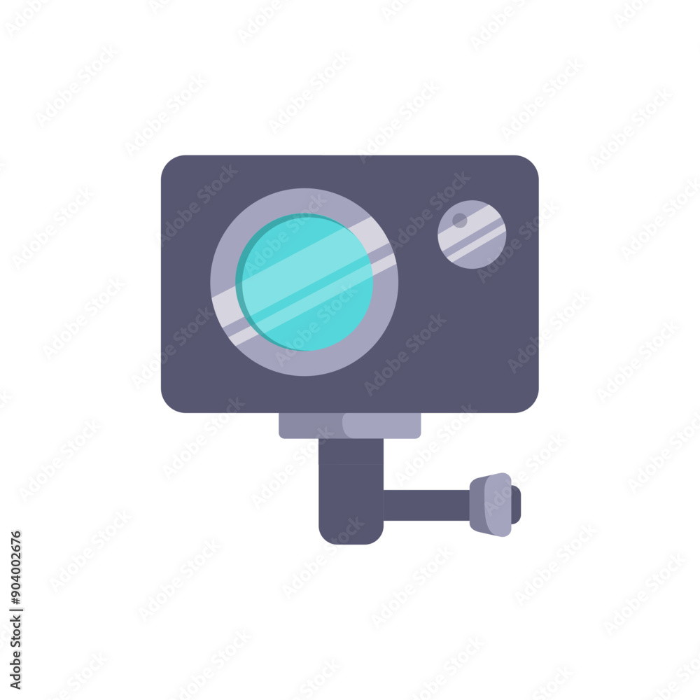 Poster action camera minimalist vector illustration ,simple transparent graphic element .isolated on white 