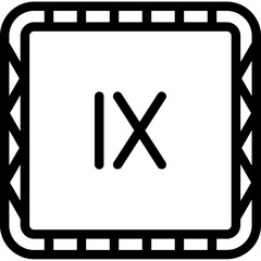 Roman Numeral IX Icon