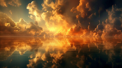 Fototapeta premium clouds reflected on the water