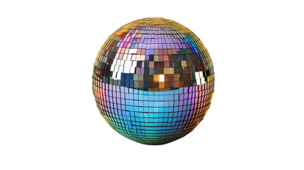 Obraz premium Disco ball colorful on transparent background