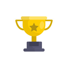 Trophy award minimalist vector illustration ,simple transparent graphic element .Isolated on white background