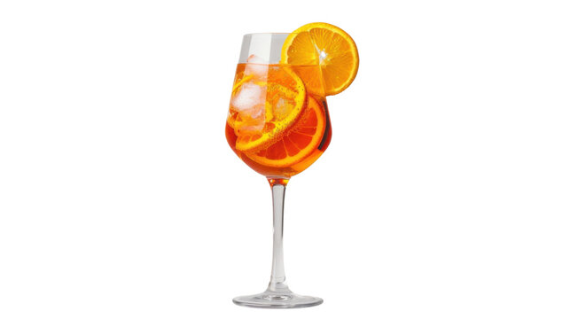 Aperol spritz cocktail on transparent background