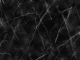 Black marble texture with white veins. Seamless pattern.