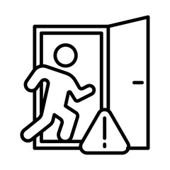 Evacuate line icon