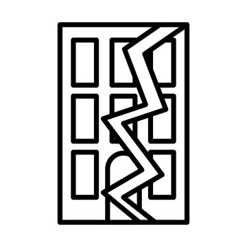 cracked building outline clip art preview