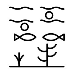 Underwater line icon