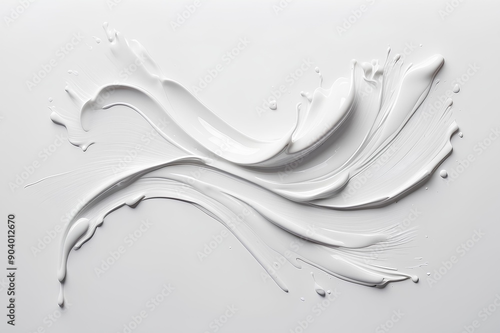 Poster elegant abstract white paint swirl texture showcasing fluidity and smoothness in a minimalist design
