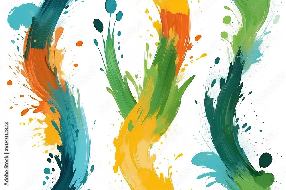 Poster array of colorful strokes, representing creative expression and the joy of art in vibrant and lively