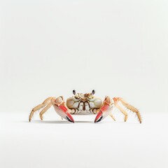 Fototapeta premium Medium shot of swimmer crab, isolated on a white background, bright and vivid tonality 