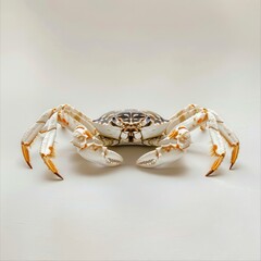 Medium shot of swimmer crab, isolated on a white background, bright and vivid tonality 