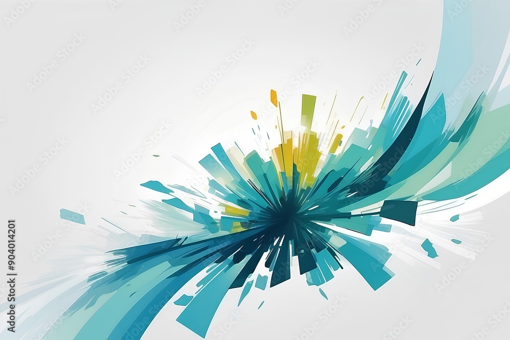 Aufkleber vibrant abstract splash of dynamic blue and yellow tones creating an energetic and eye-catching arti