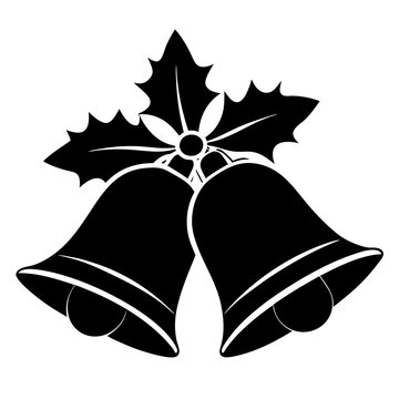 recommend clip art: christmas bells black silhouette vector  illustration