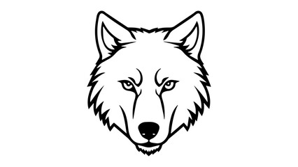 vector illustration of wolf head black an white