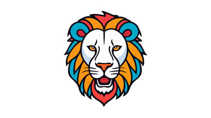 Obraz premium head of a lion with colorful fur illustration