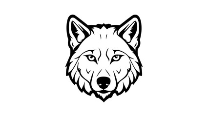 cute illustration of a wolf outline vector