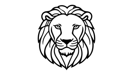 lion head vector line art simple illustration 
