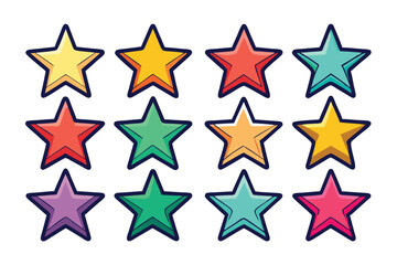 Fototapeta premium Simple set of star icon design ideas concept isolated