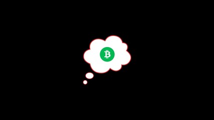 Bitcoin in Speech bubble Animation