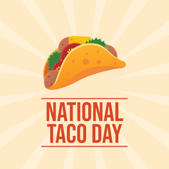 National Taco Day vector design template good for celebration usage. National Taco Day design. flat design. epd 10.