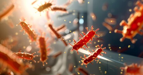 Potential Health Hazards: Close-up of Bacteria on Bathroom Sink Overflow, Warning of Hygiene Concerns, Copy Space, Deep Depth of Field