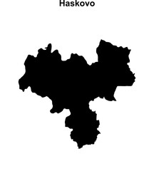 Haskovo province blank outline map
