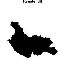 Kyustendil province blank outline map