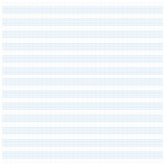 Graph paper. Printable grid paper with stave on a white background. A blank music sheet paper with staff. Geometric pattern for composition, education, school. Realistic lined paper blank