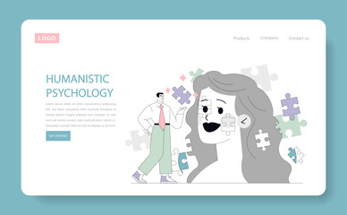 Humanistic Psychology. Flat Vector Illustration