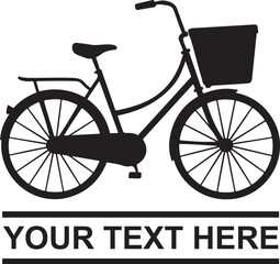 Bicycle with Basket Monogram Vector