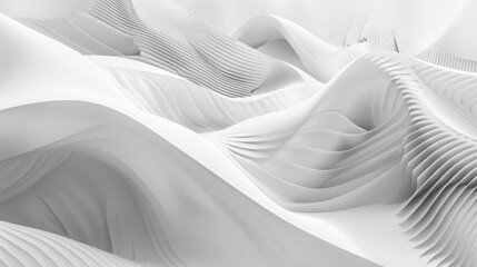 Obraz premium Abstract white wavy background with 3D effect.
