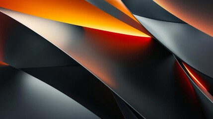 Abstract geometric background with orange and black colors.