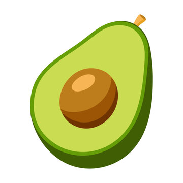 recommend clip art: avocado colorful fruit. Modern abstract flat style. Natural tropical fruit. Vector illustration