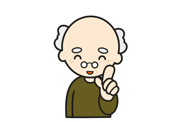 指さしポーズのお爺ちゃん